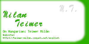 milan teimer business card